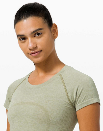 Lululemon Swiftly Tech Short Sleeve Top 2.0 Rosemary Green/Green Fern Sz 10 Brand New