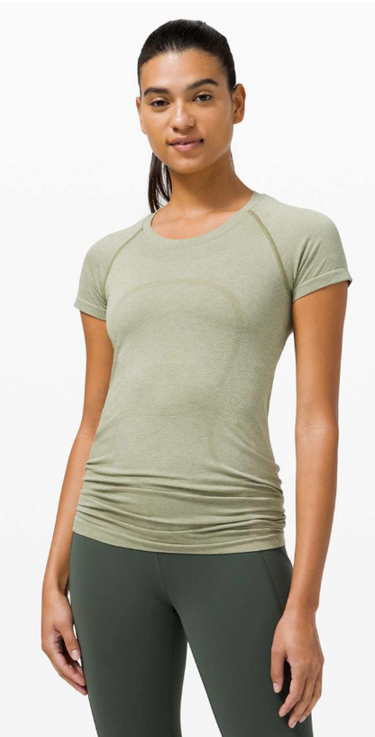 Lululemon Swiftly Tech Short Sleeve Top 2.0 Rosemary Green/Green Fern Sz 10 Brand New