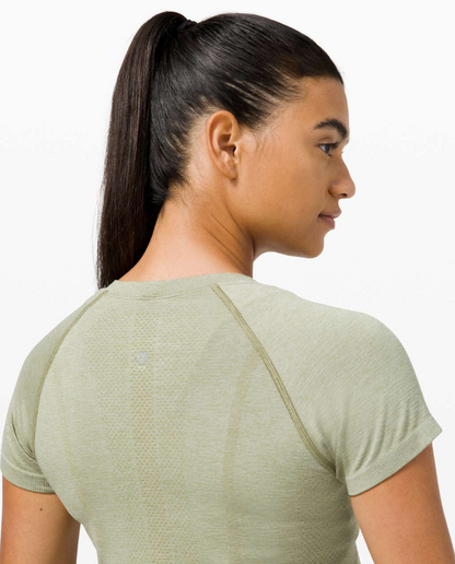 Lululemon Swiftly Tech Short Sleeve Top 2.0 Rosemary Green/Green Fern Sz 10 Brand New