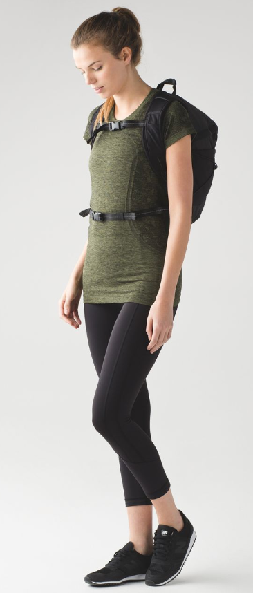 Lululemon Swiftly Tech Short Sleeve Crew Black/Brave Olive Sz 10 Brand New