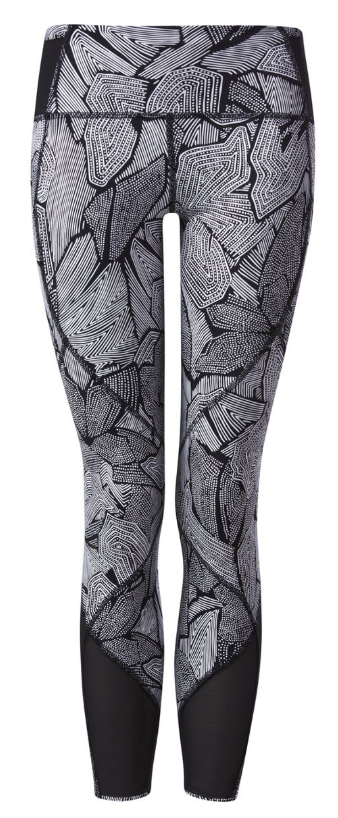 Lululemon Goal Crusher Tight 7/8 25" Inseam Dottie Tribe White Black/Black Sz 4