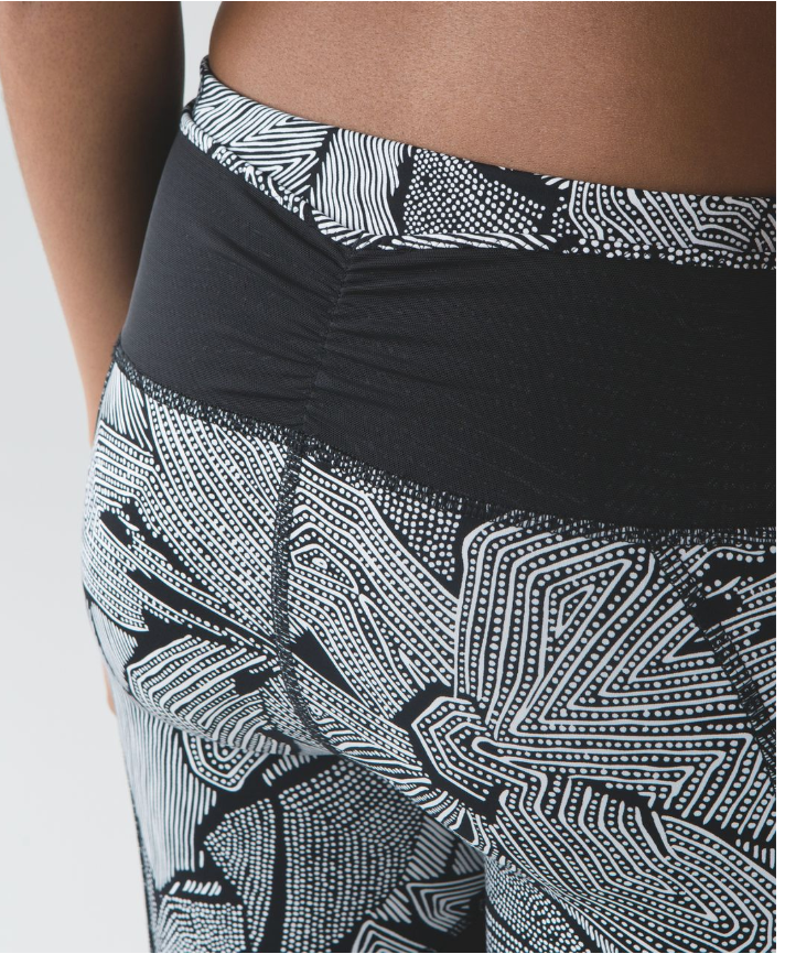 Lululemon Goal Crusher Tight 7/8 25" Inseam Dottie Tribe White Black/Black Sz 4