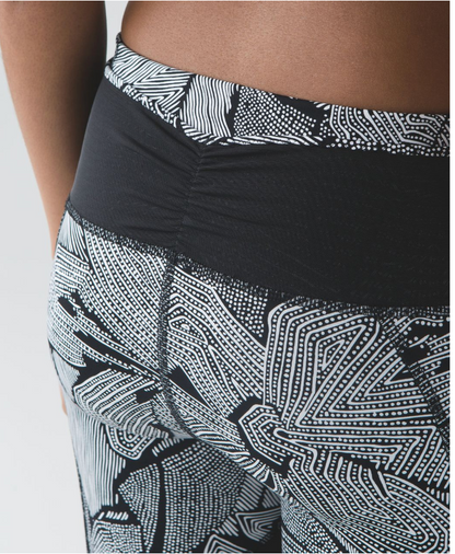Lululemon Goal Crusher Tight 7/8 25" Inseam Dottie Tribe White Black/Black Sz 4