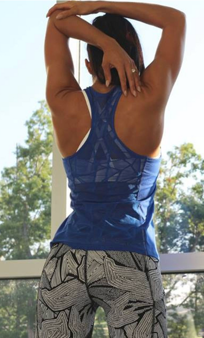 Lululemon Goal Crusher Tight 7/8 25" Inseam Dottie Tribe White Black/Black Sz 4