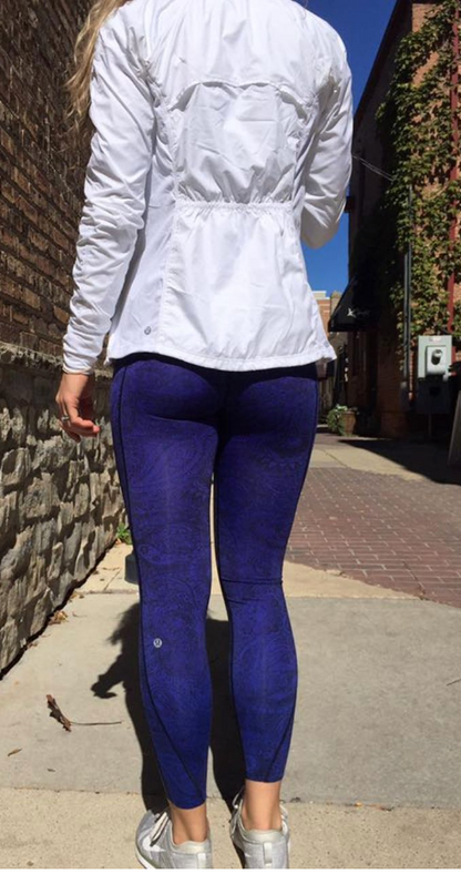 Lululemon Like Nothing Tight 7/8 25" Inseam Antique Paisley Sapphire Blue Black Sz 10 Brand New