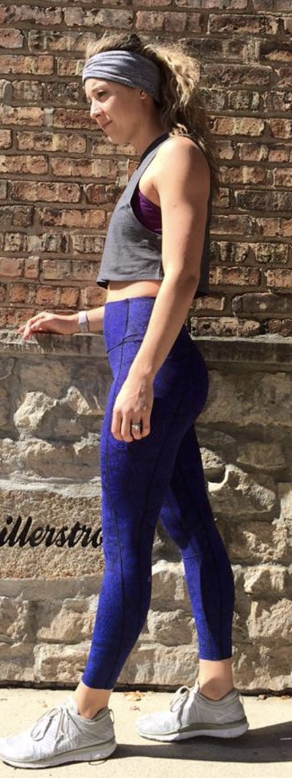 Lululemon Like Nothing Tight 7/8 25" Inseam Antique Paisley Sapphire Blue Black Sz 10 Brand New