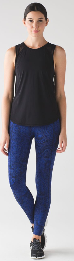 Lululemon Like Nothing Tight 7/8 25" Inseam Antique Paisley Sapphire Blue Black Sz 10 Brand New