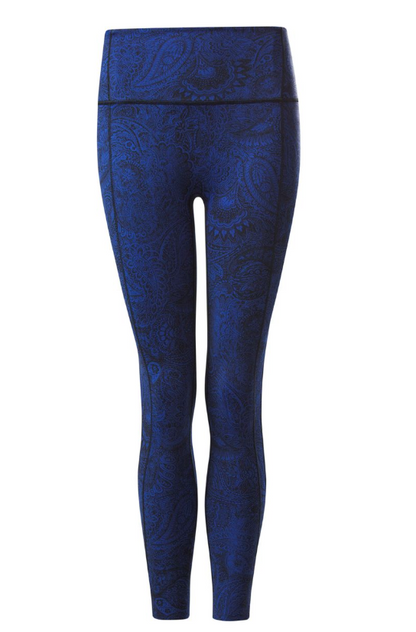 Lululemon Like Nothing Tight 7/8 25" Inseam Antique Paisley Sapphire Blue Black Sz 10 Brand New