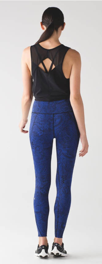 Lululemon Like Nothing Tight 7/8 25" Inseam Antique Paisley Sapphire Blue Black Sz 10 Brand New