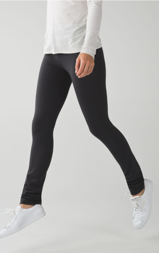 Lululemon Skinny Groove Pant II HR Roll Down Option 33" Inseam Deep Coal Sz 10