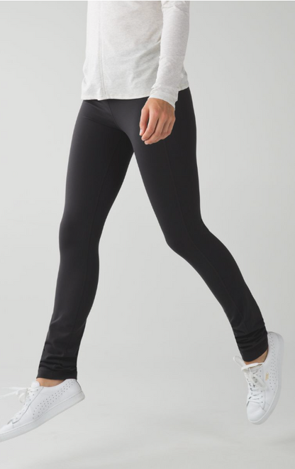 Lululemon Skinny Groove Pant II HR Roll Down Option 33" Inseam Deep Coal Sz 10