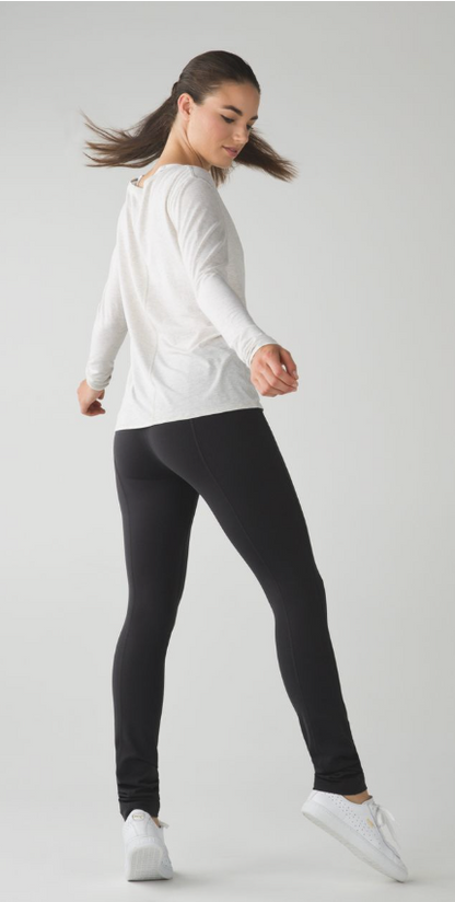 Lululemon Skinny Groove Pant II HR Roll Down Option 33" Inseam Deep Coal Sz 10