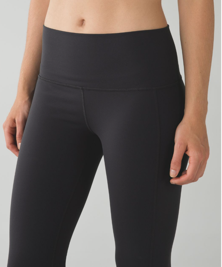 Lululemon Skinny Groove Pant II HR Roll Down Option 33" Inseam Deep Coal Sz 10