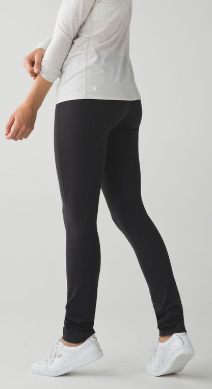 Lululemon Skinny Groove Pant II HR Roll Down Option 33" Inseam Deep Coal Sz 10