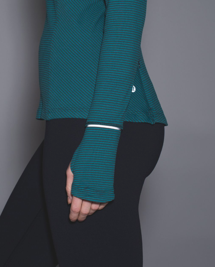 Lululemon Kanto Catch Me Long Sleeve Mini Pop Stripe Dark Fuel Forage Teal Sz 10