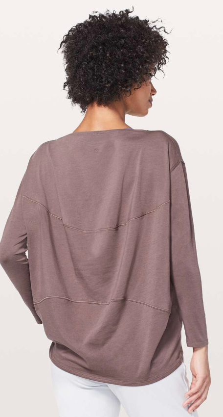 Lululemon Back In Action Long Sleeve Antique Bark Sz 10