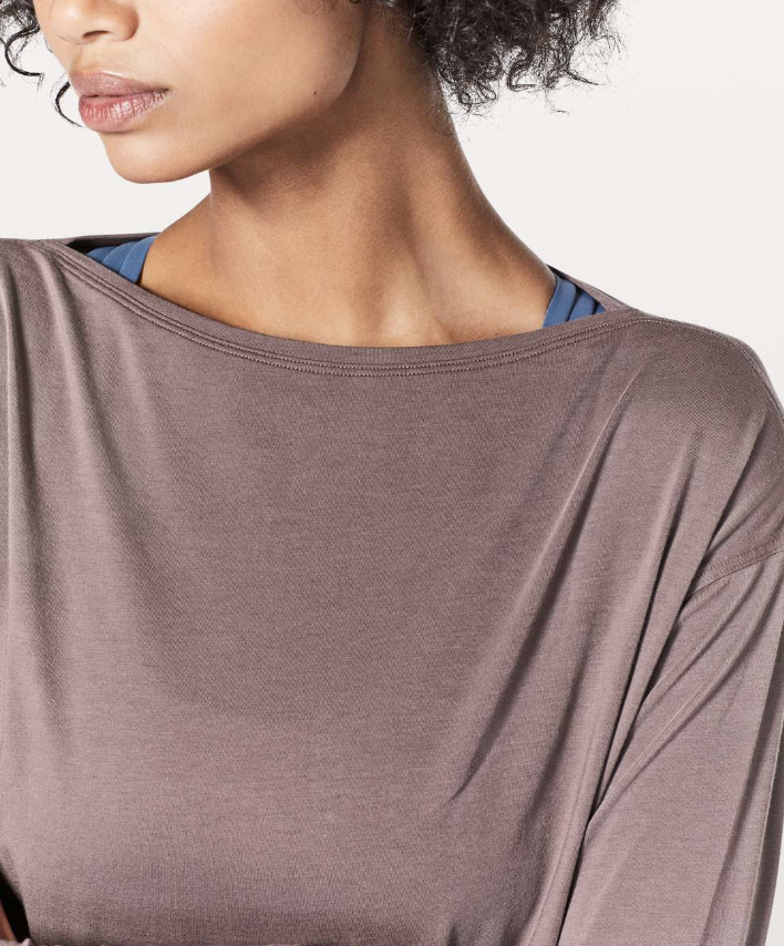 Lululemon Back In Action Long Sleeve Antique Bark Sz 10
