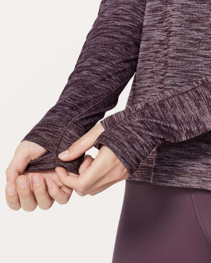 Lululemon Meant To Move Long Sleeve Heathered Black Cherry Sz 10