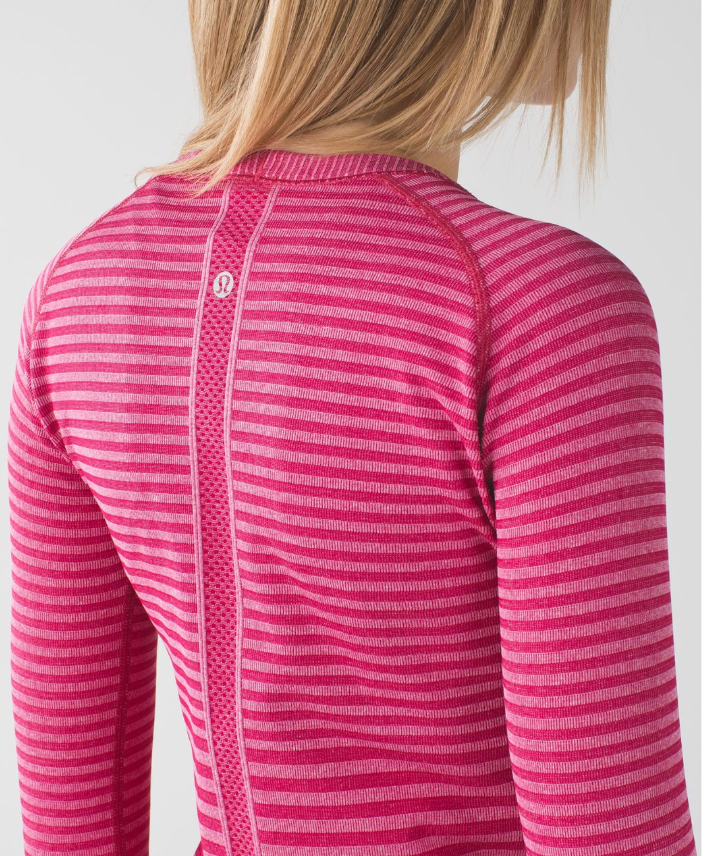 Lululemon Swiftly Tech Long Sleeve Crew Heathered Berry Rumble Sz 10 Brand New