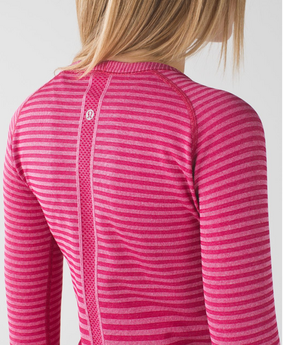 Lululemon Swiftly Tech Long Sleeve Crew Heathered Berry Rumble Sz 10 Brand New