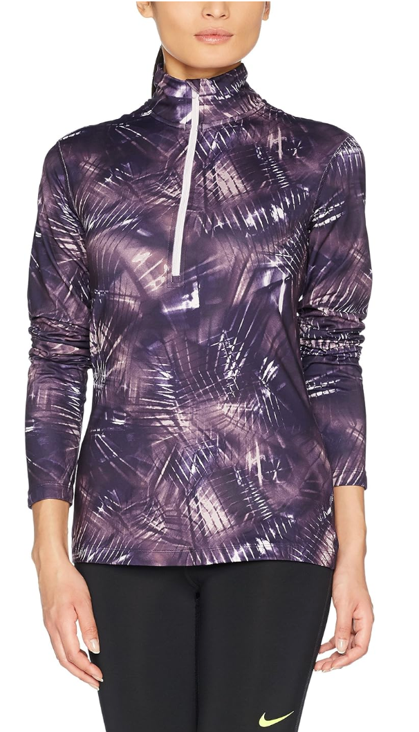 NIKE Women's Pro Warm Dri-fit Half-Zip Jacket Purple Sz Large Brand New