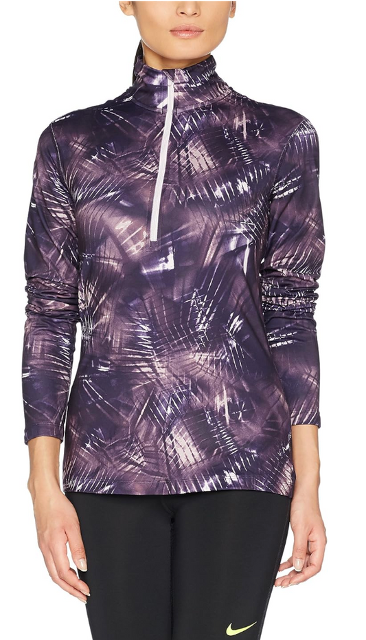 NIKE Women's Pro Warm Dri-fit Half-Zip Jacket & Leggings Pants Hyper Warm Purple Sz Large
