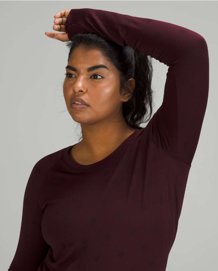 Lululemon Swiftly Tech Long Sleeve Shirt 2.0 Yogo Pop Cassis/Black Sz 10 Brand New