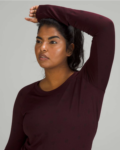 Lululemon Swiftly Tech Long Sleeve Shirt 2.0 Yogo Pop Cassis/Black Sz 10 Brand New