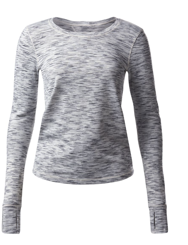 Lululemon Beat The Heat Long Sleeve Tiger Space Dye Black White Sz 10