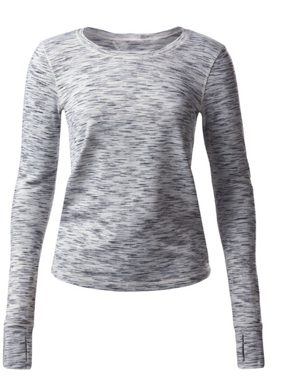Lululemon Beat The Heat Long Sleeve Tiger Space Dye Black White Sz 10