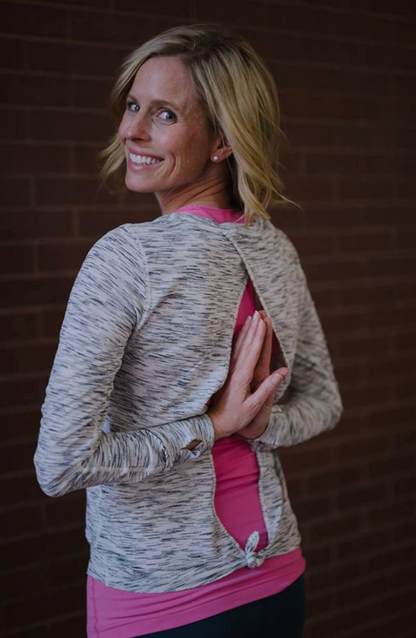Lululemon Beat The Heat Long Sleeve Tiger Space Dye Black White Sz 10