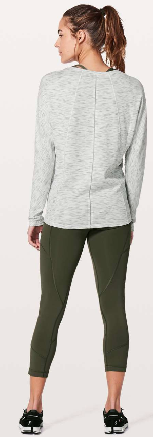 Lululemon Set To Sweat Long Sleeve Tiger Space Dye Hail White Sz 10