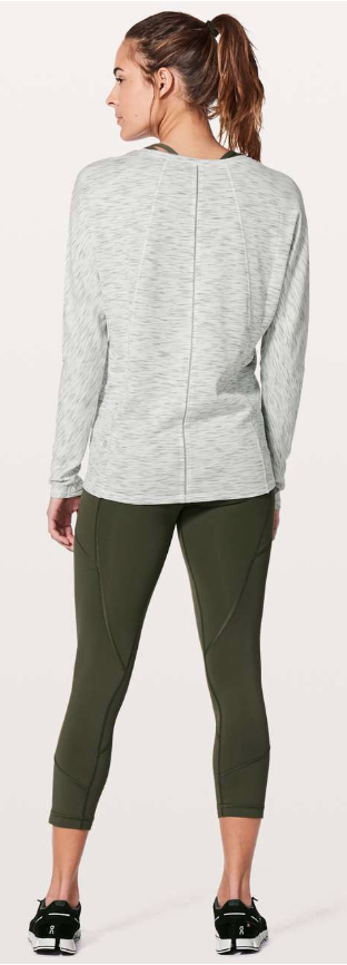 Lululemon Set To Sweat Long Sleeve Tiger Space Dye Hail White Sz 10
