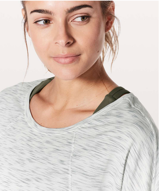 Lululemon Set To Sweat Long Sleeve Tiger Space Dye Hail White Sz 10