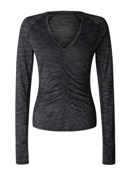 Lululemon Interval Long Sleeve Heathered Black Brand New Sz 10