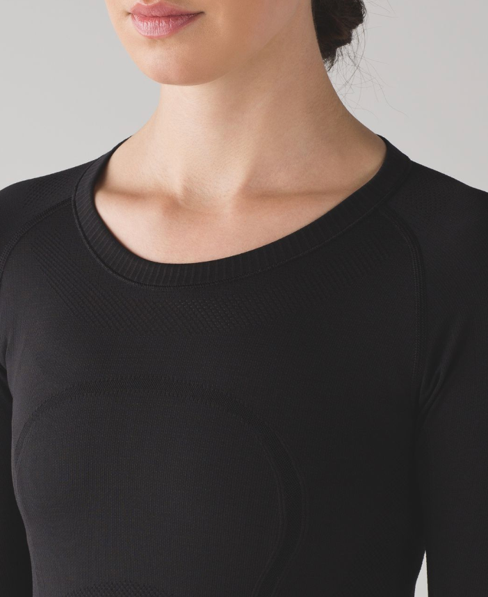 Lululemon Swiftly Tech Long Sleeve Crew White/Black Sz 10 Brand New