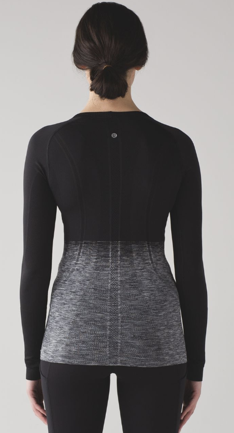 Lululemon Swiftly Tech Long Sleeve Crew White/Black Sz 10 Brand New