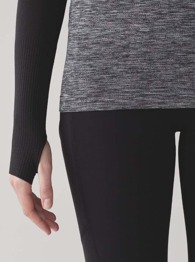 Lululemon Swiftly Tech Long Sleeve Crew White/Black Sz 10 Brand New