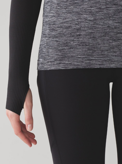 Lululemon Swiftly Tech Long Sleeve Crew White/Black Sz 10 Brand New
