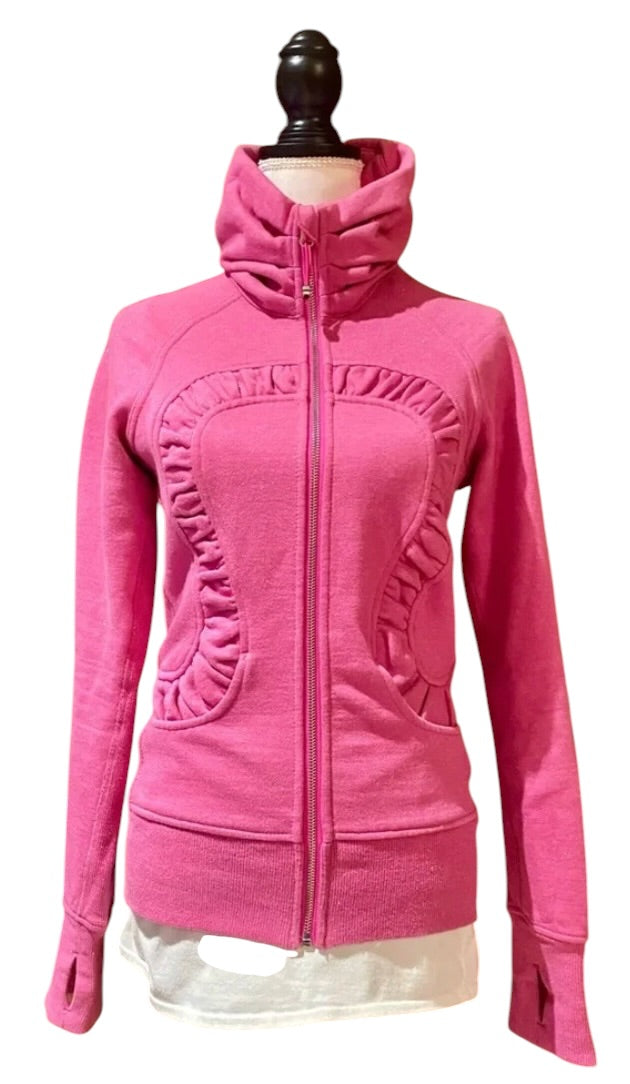Lululemon Cuddle Up Jacket Sparkle Heathered Paris Pink/Paris Pink Sz 10 RARE