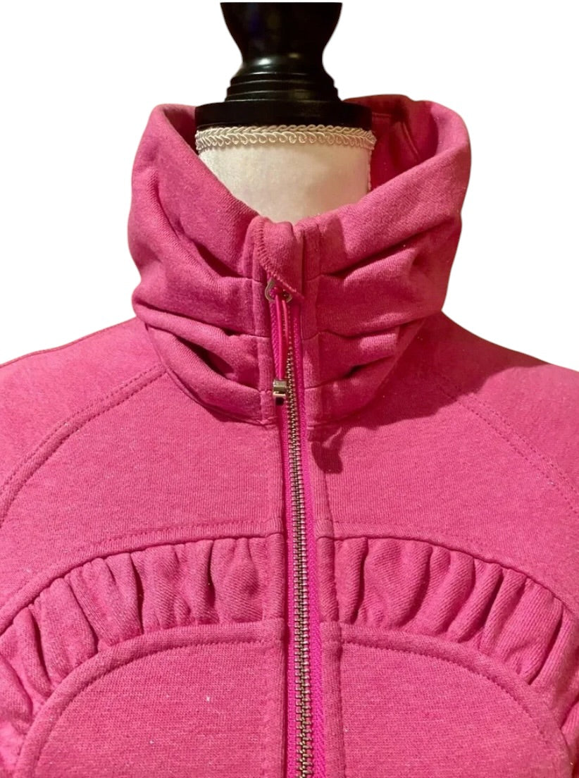 Lululemon Cuddle Up Jacket Sparkle Heathered Paris Pink/Paris Pink Sz 10 RARE