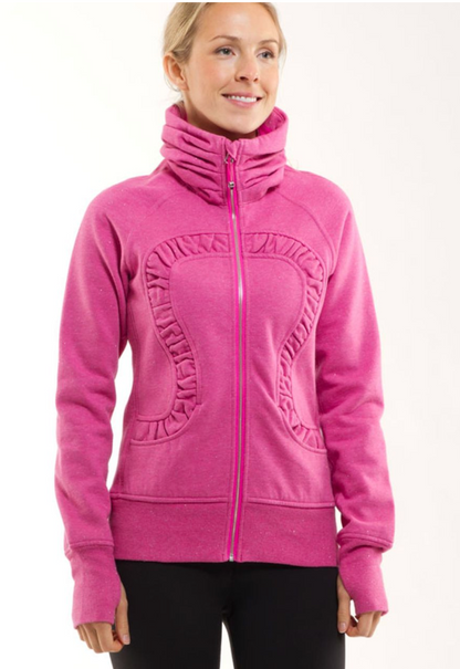 Lululemon Cuddle Up Jacket Sparkle Heathered Paris Pink/Paris Pink Sz 10 RARE