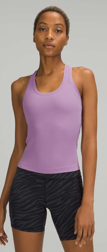 Lululemon Cool Racerback Tank Top Shorter Length Wisteria Purple Sz 20 Brand New