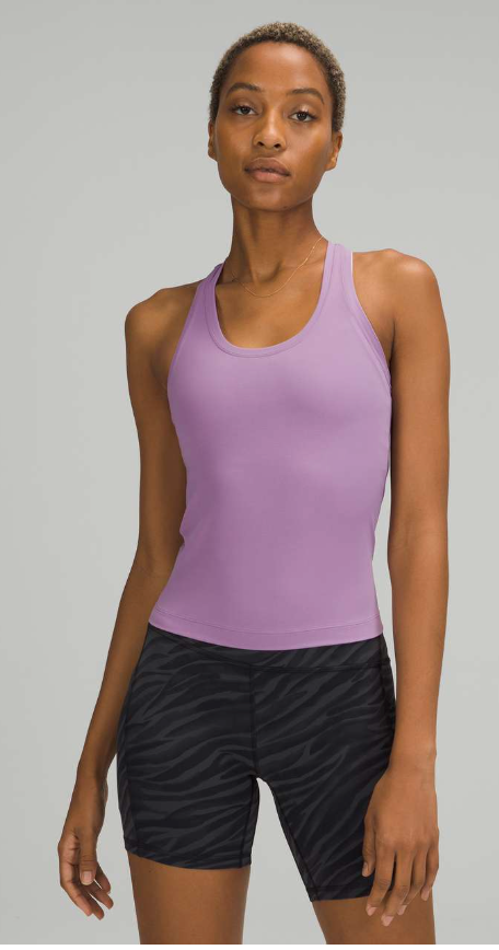 Lululemon Cool Racerback Tank Top Shorter Length Wisteria Purple Sz 20 Brand New