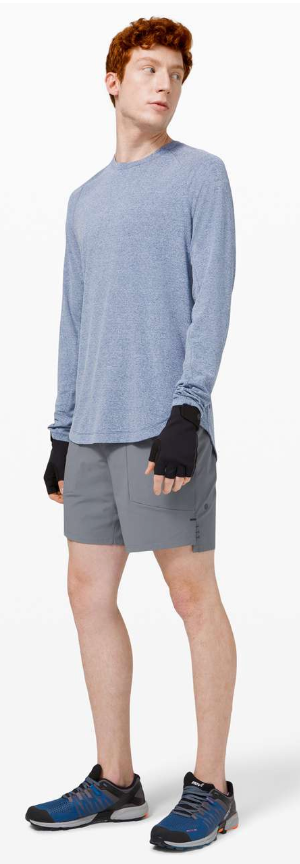 Lululemon Men's Drysense Long Sleeve Heathered Regatta Blue Sz L Brand New