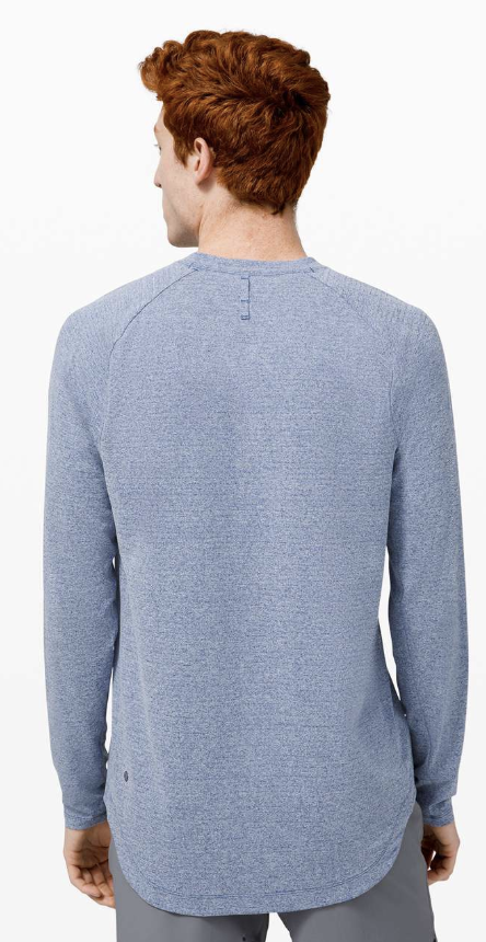 Lululemon Men's Drysense Long Sleeve Heathered Regatta Blue Sz L Brand New