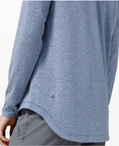 Lululemon Men's Drysense Long Sleeve Heathered Regatta Blue Sz L Brand New
