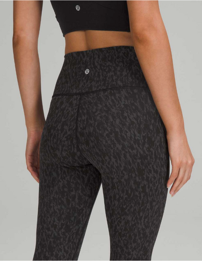 Lululemon Wunder Under High-Rise Tight 25" Inseam Leopard Camo Deep Coal Multi Sz 18 Brand New