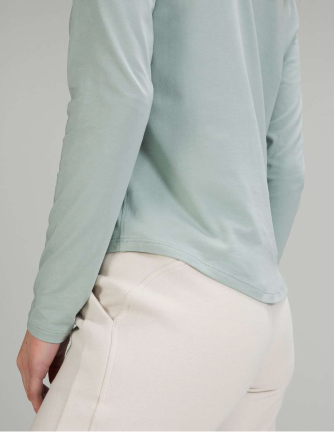 Lululemon Love Long Sleeve Shirt Silver Blue Sz 18