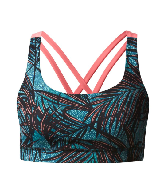 Lululemon Energy Bra Mini Palm Lace Tofino Teal Multi/Flash Light Size 6